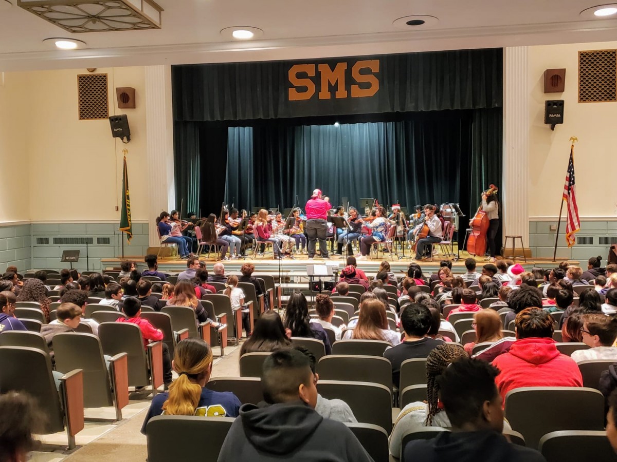 Students performing.