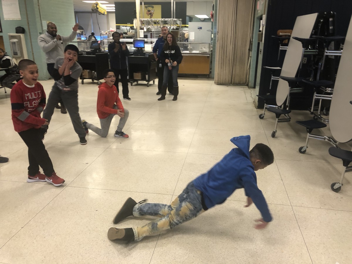 Students dancing.