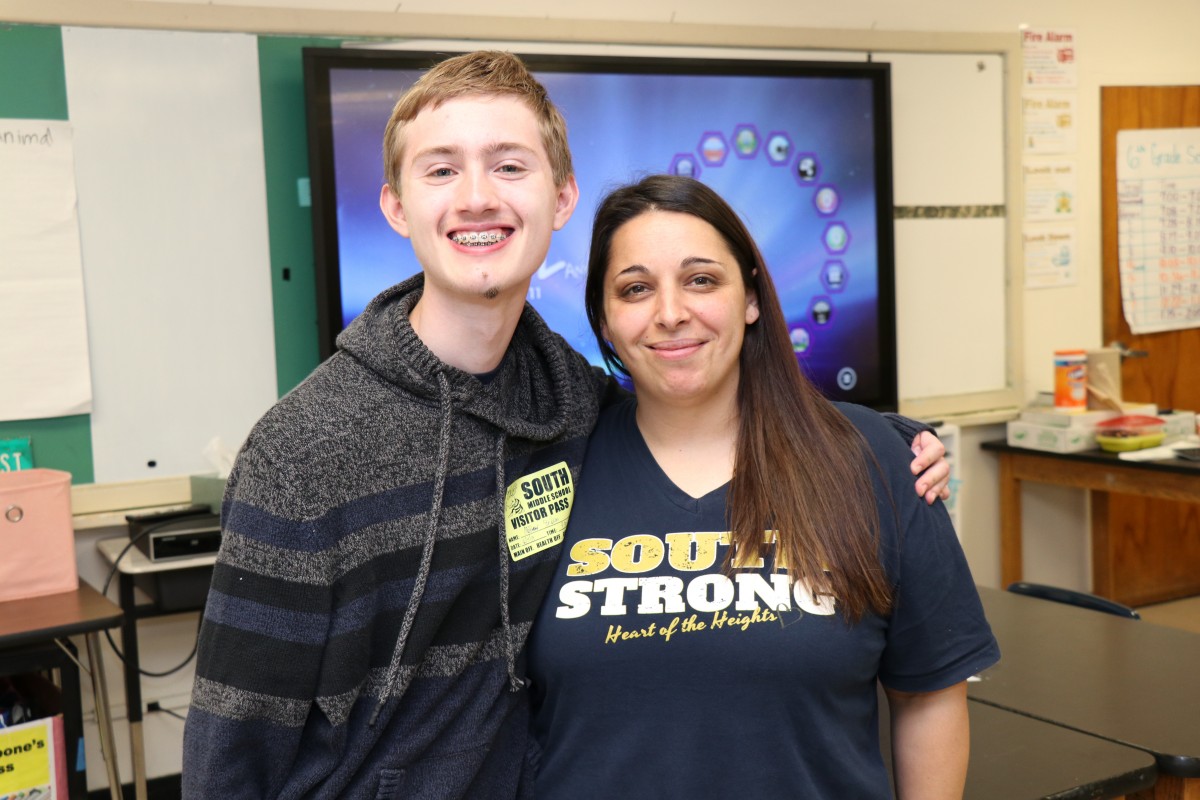 Matthew with Ms. Carbone.