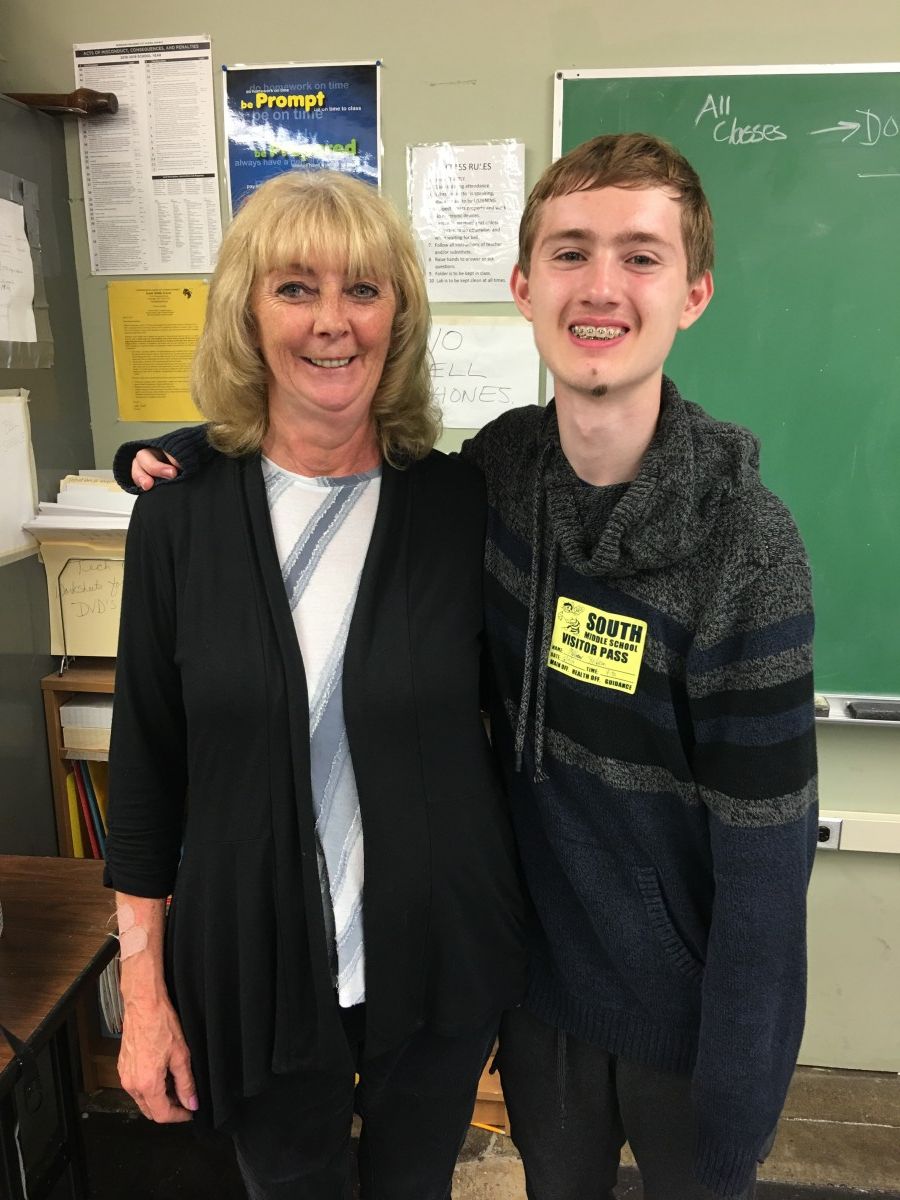 Matthew with Ms. Donohue.