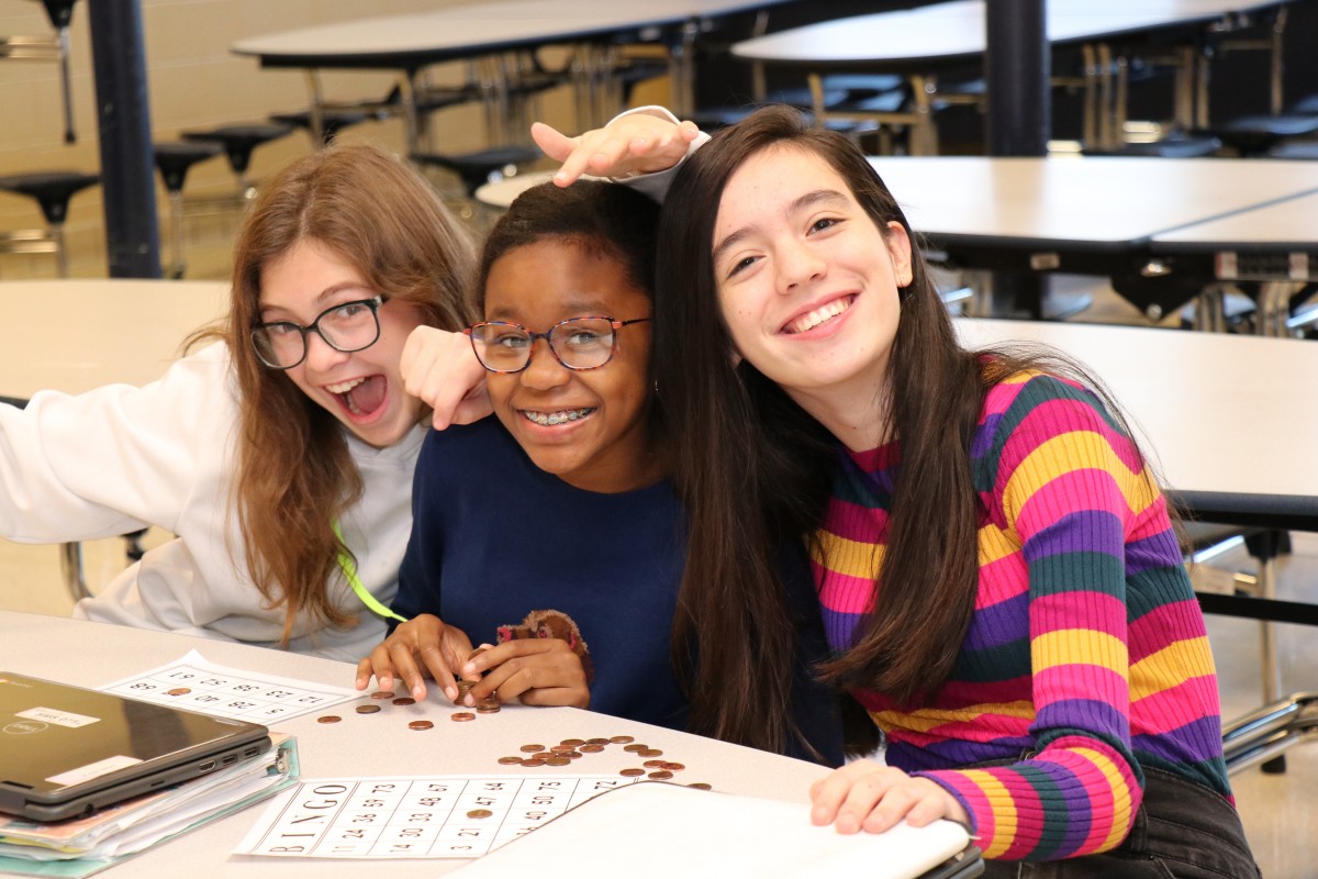 Students pose for a photo at the event.