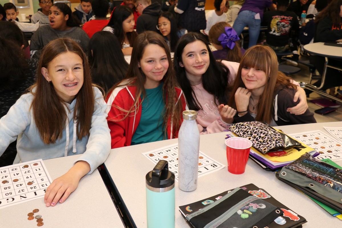 Students pose for a photo at the event.