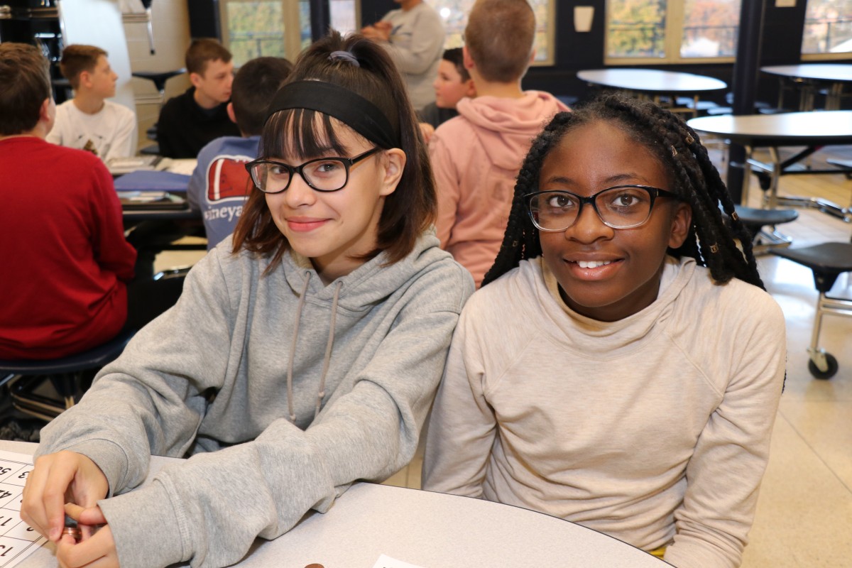 Students pose for a photo at the event.