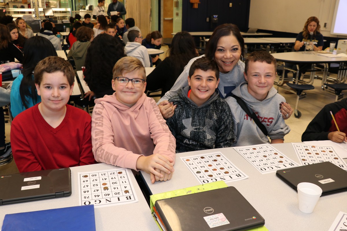 Students pose for a photo at the event.