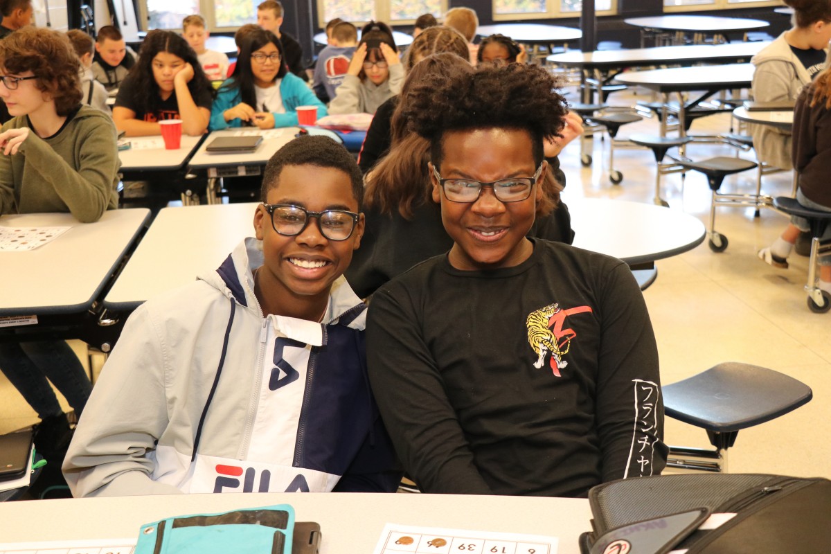 Students pose for a photo at the event.