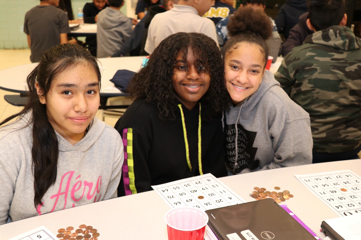 Students pose for a photo at the event.