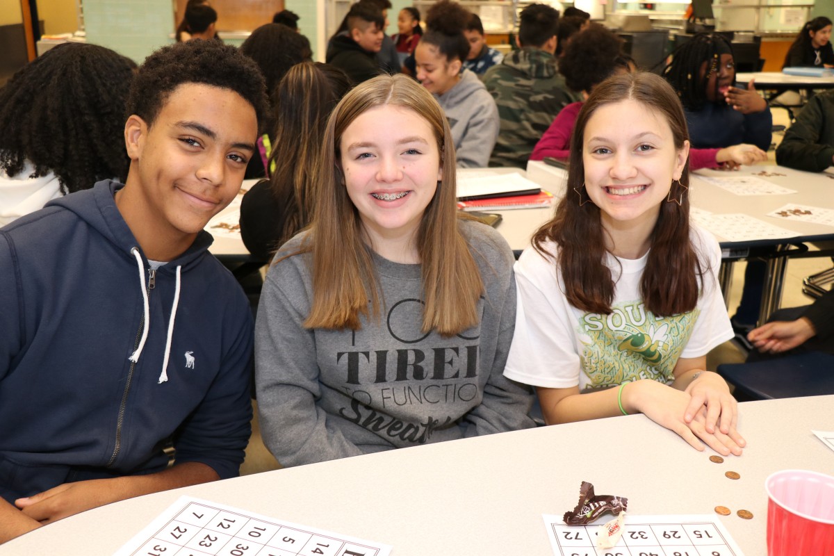 Students pose for a photo at the event.