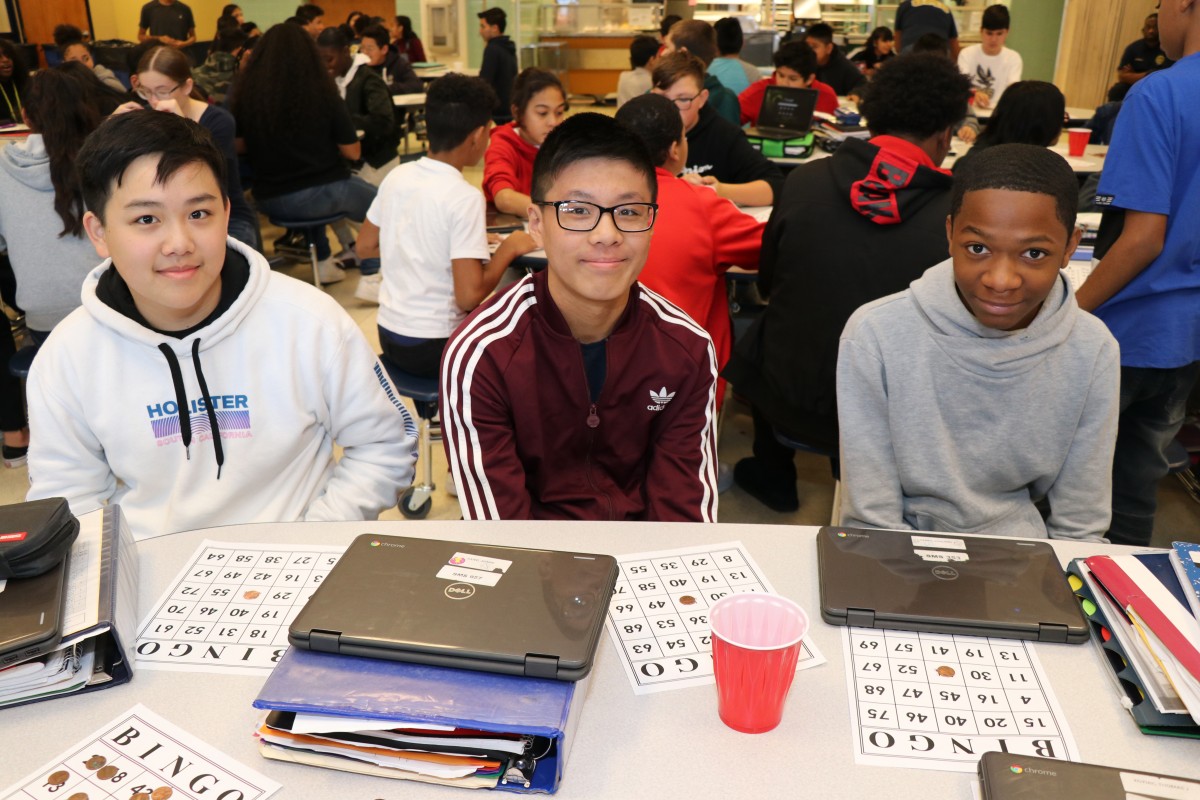 Students pose for a photo at the event.