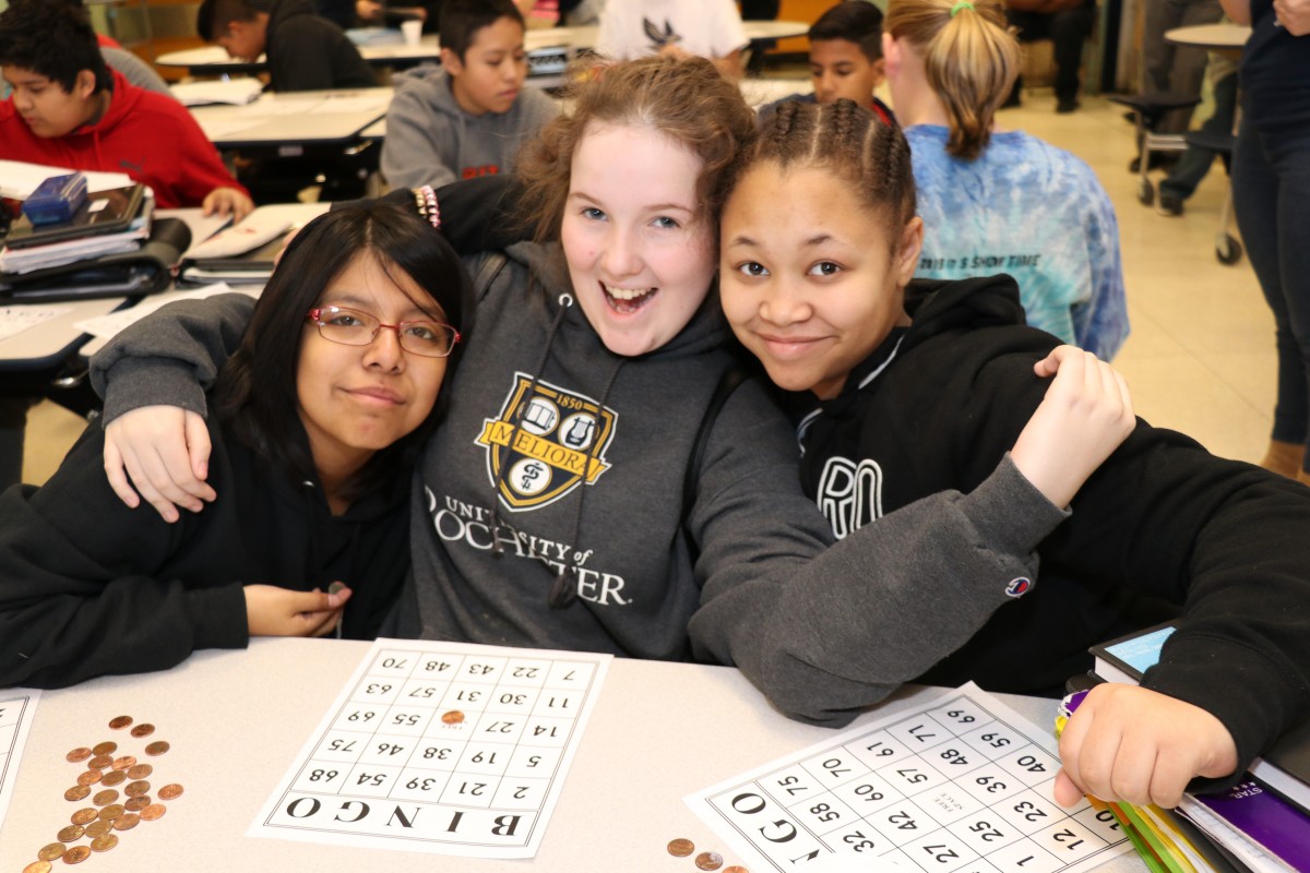 Students pose for a photo at the event.