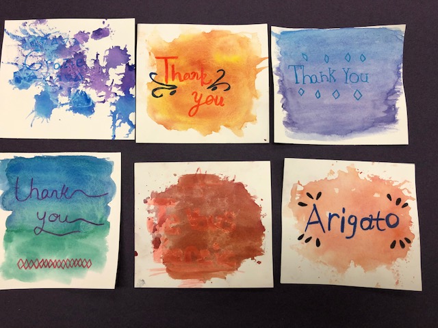 Thank you cards in different languages.