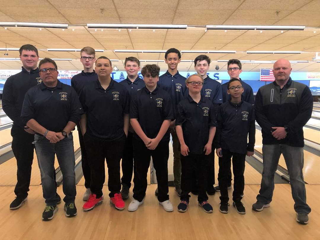 NFA Boys Bowling team poses for a picture.