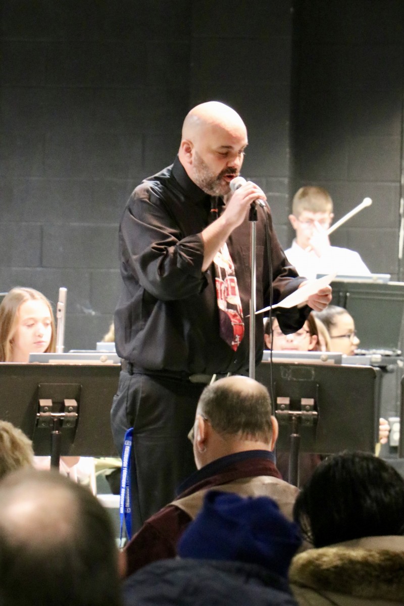 Band Director addresses audience