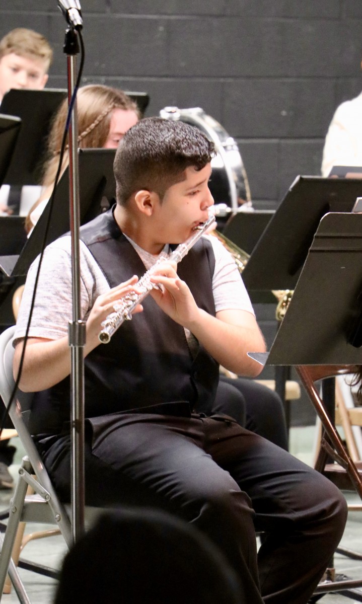 Student plays flute