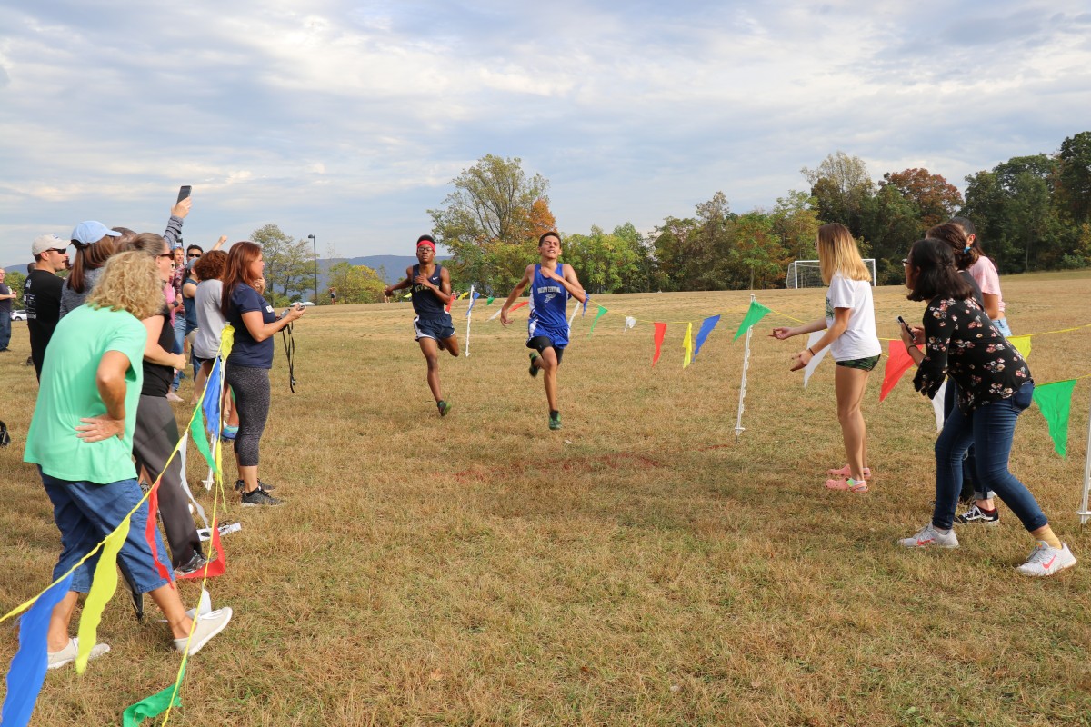 Students crossing the finish line.