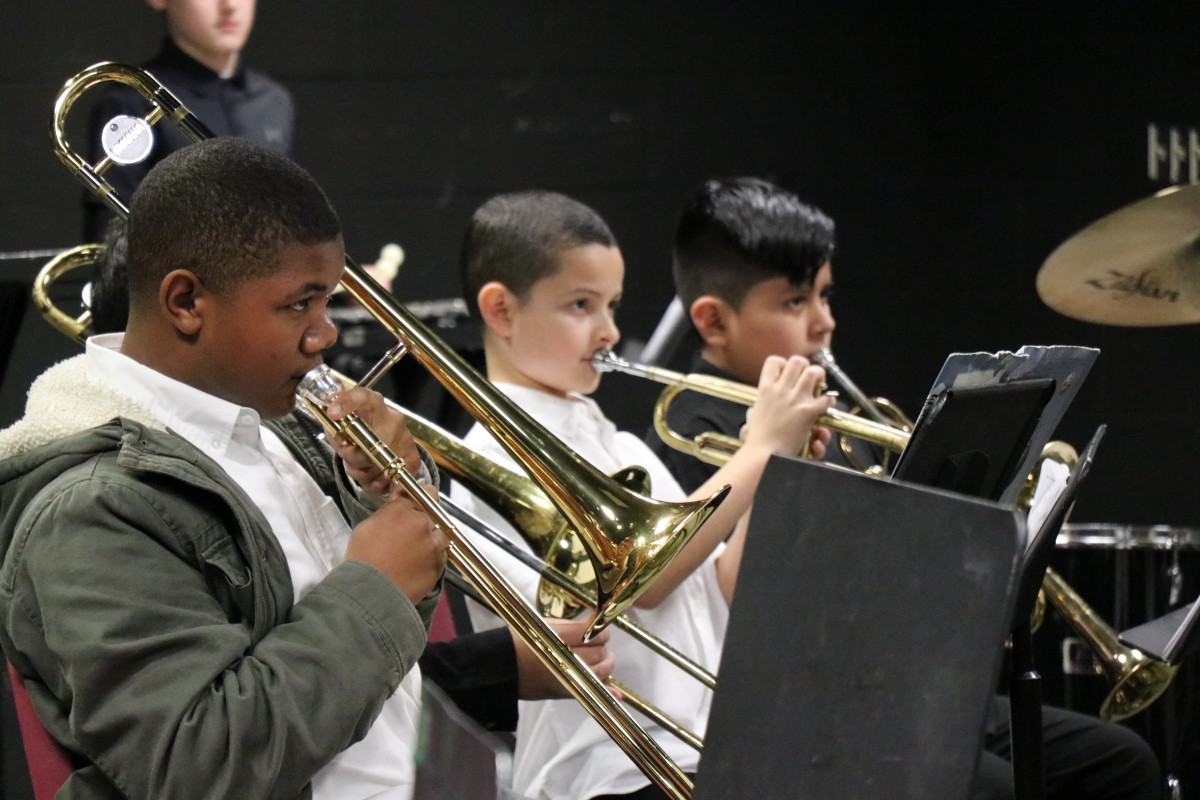 Students performing.