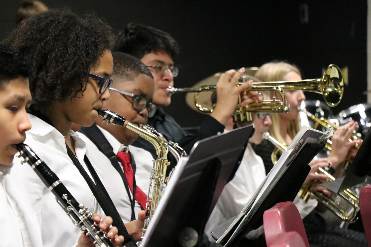 Students performing.