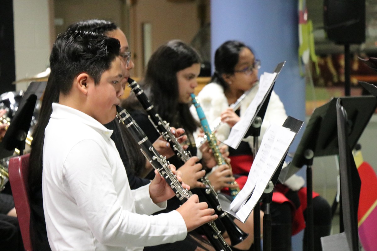 Students performing.