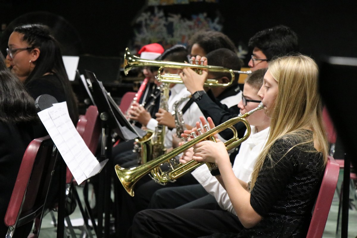 Students performing.