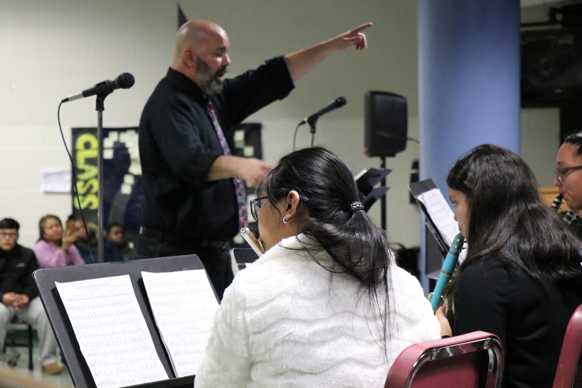 Students performing.