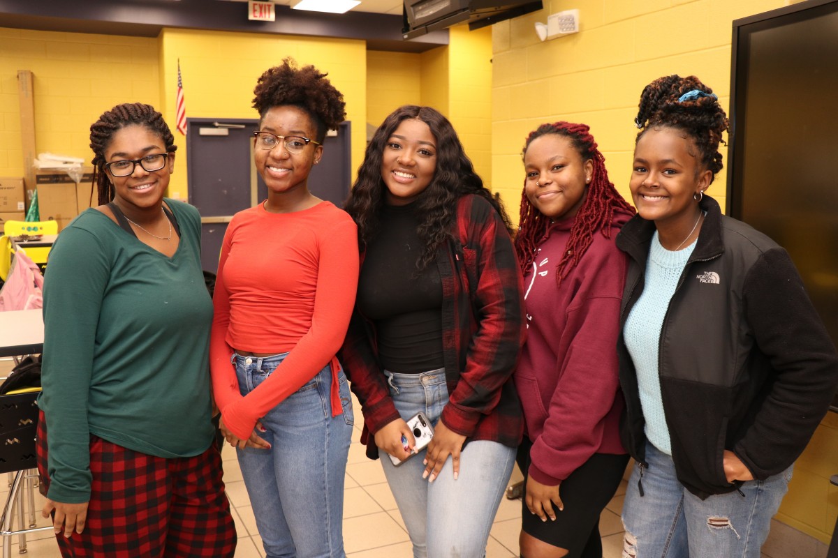 NFA Black History Club Executive Board poses for a photo.