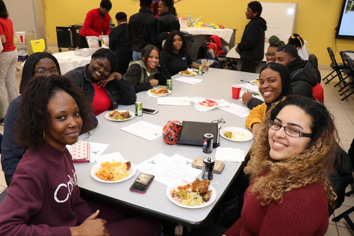 Students pose for a photo.