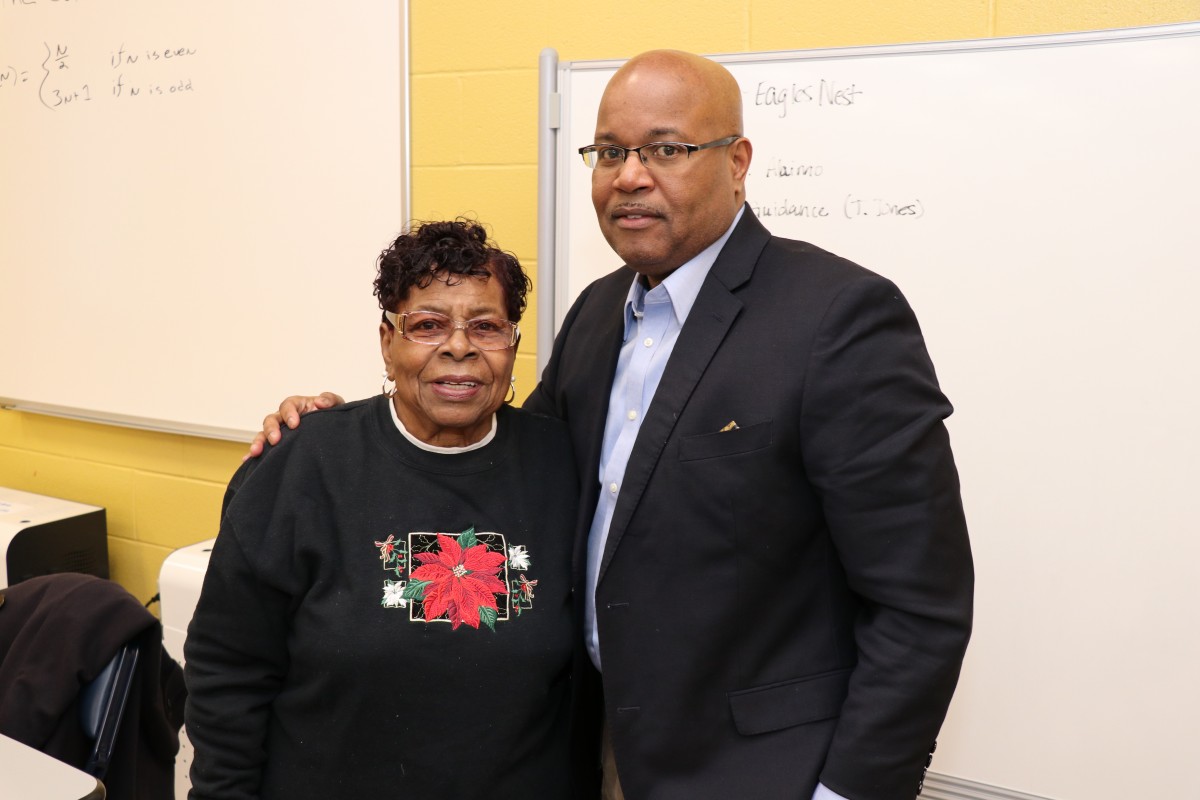 Board of Education member Mr. Philip Howard, and Newburgh Teacher Retiree chapter representative Ms. Ida Jones pose for a photo.