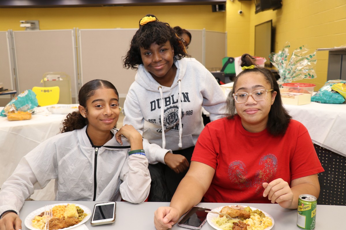 Students pose for a photo.