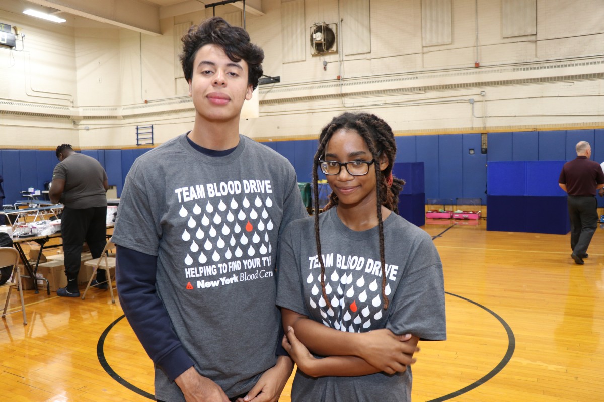 Volunteers pose for a photo.