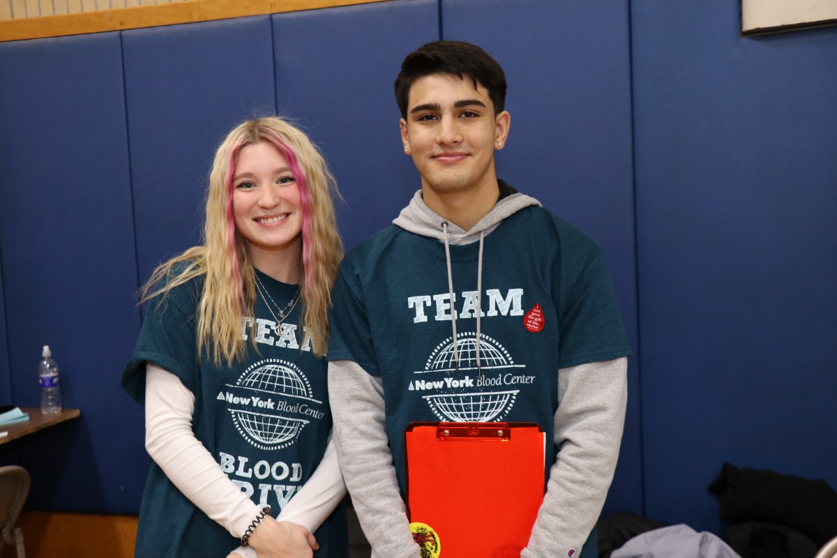 NFA Blood Drive Captains Hannah Deaton and Luke Fischer pose for a photo.