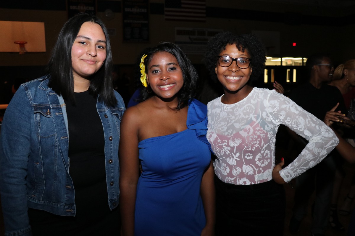 Students pose for photos at the dance.