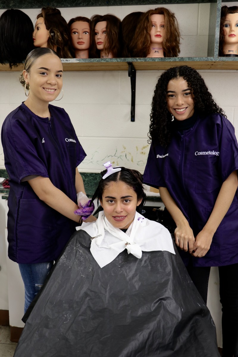 Student dyes hair