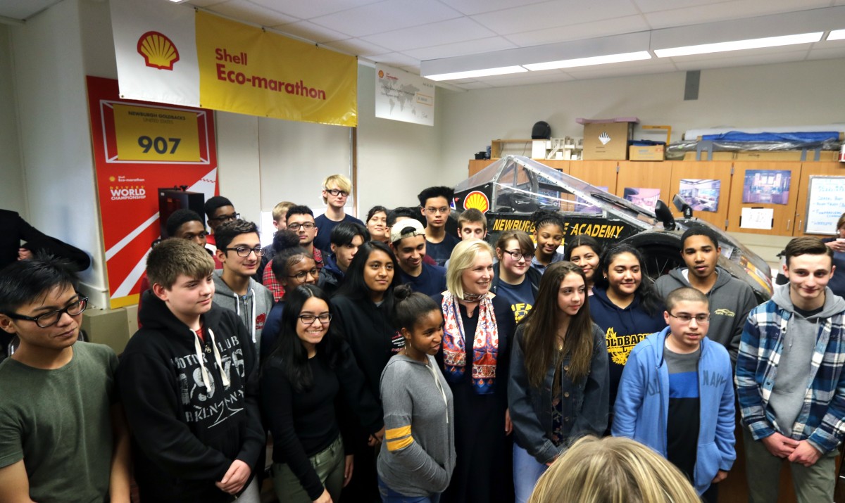 Senator Gillibrand poses with the CVRT team