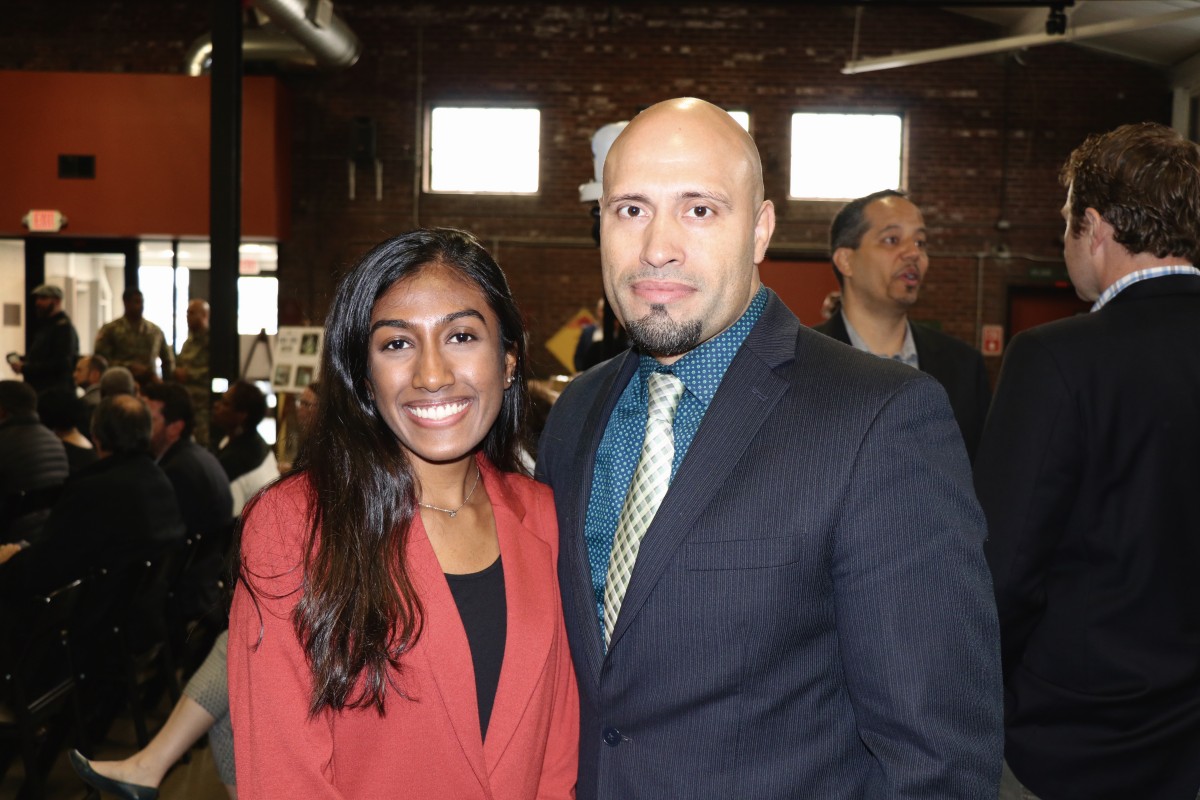 NFA Senior, Supriya Makam stands with Dr. Padilla