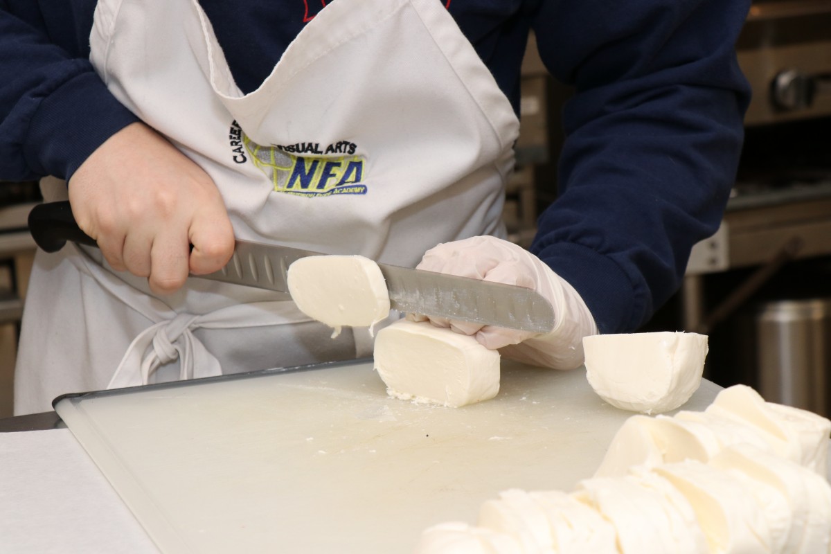 Students preparing a meal.