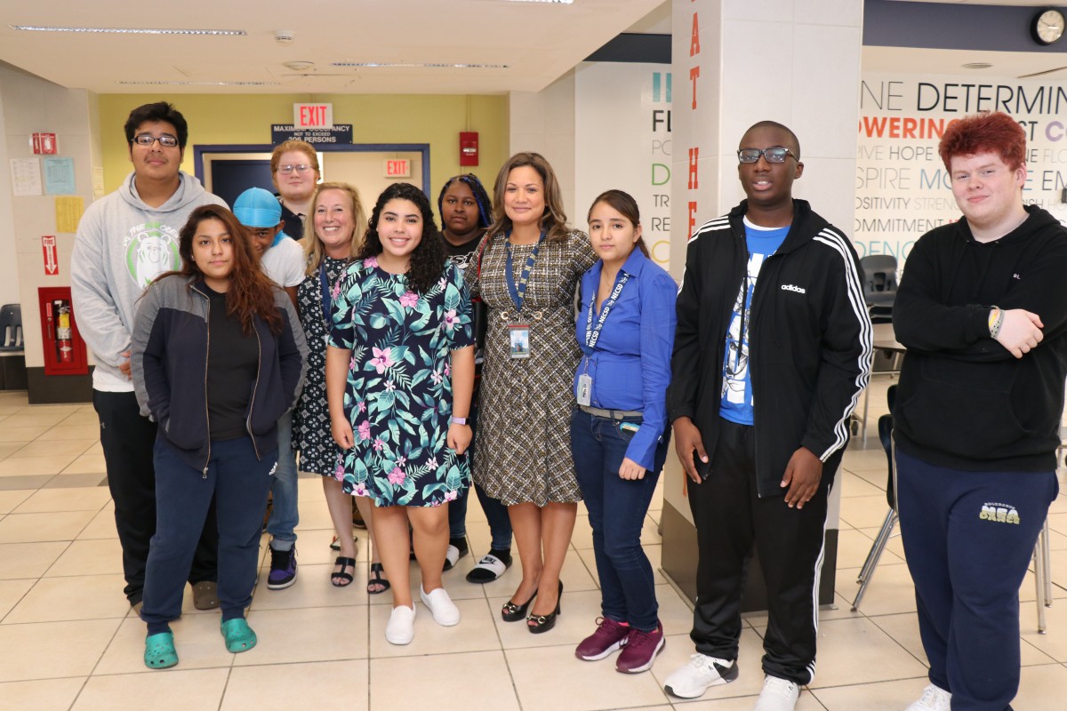 Students pose for a photo.