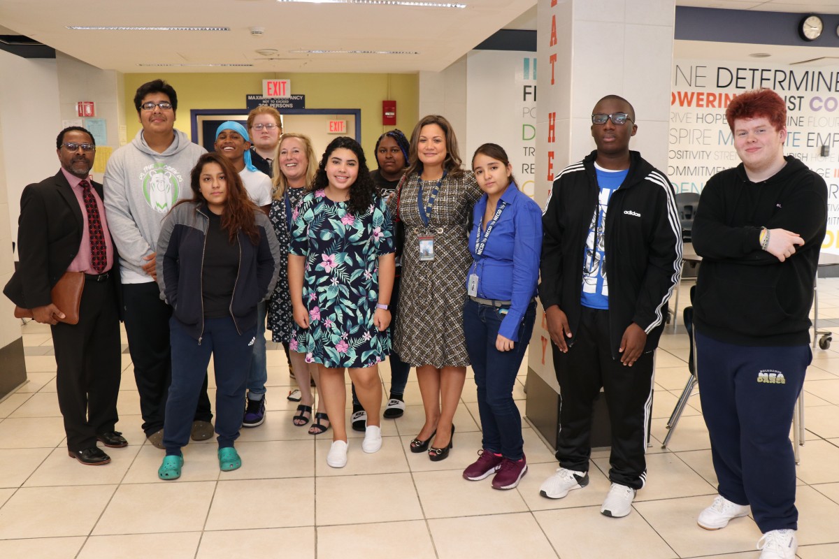 Students pose for a photo.