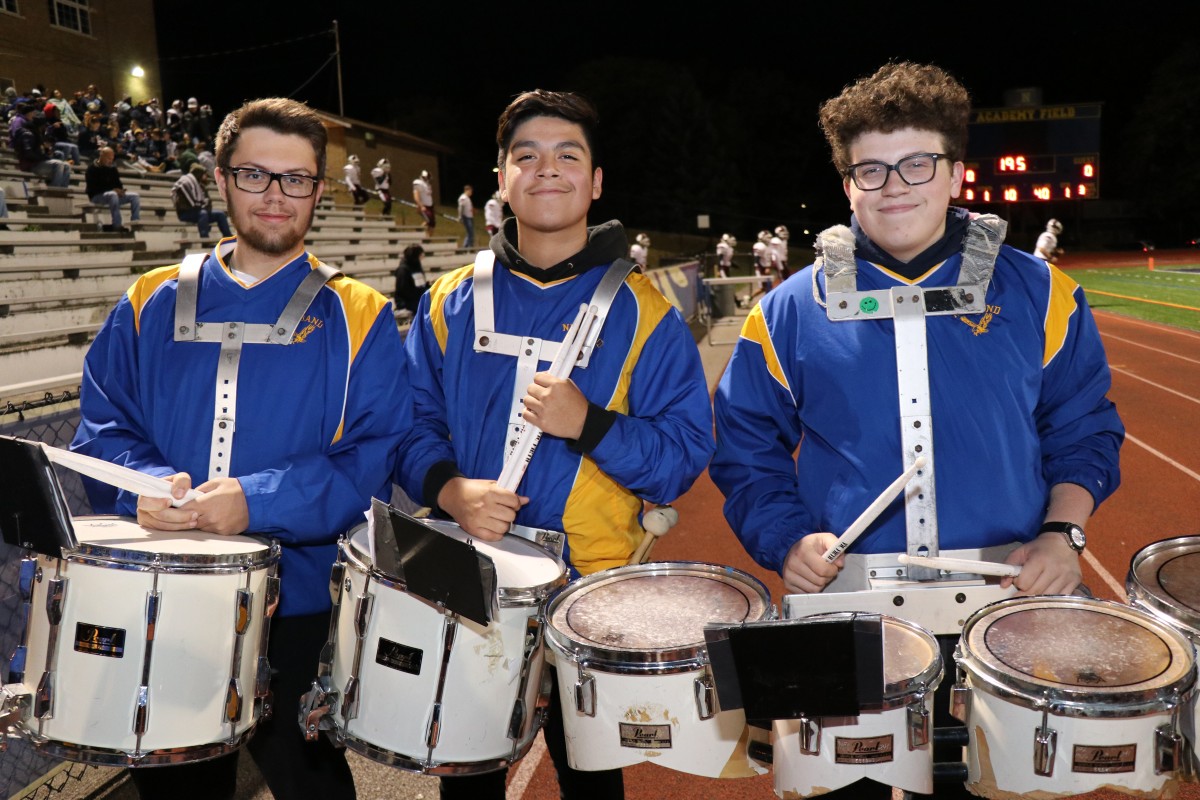 Members of the NFA Marching Band pose for a photo.