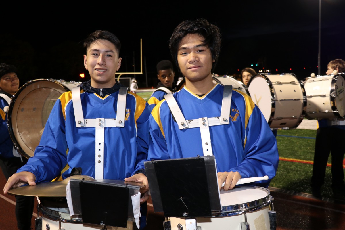 Members of the NFA Marching Band pose for a photo.