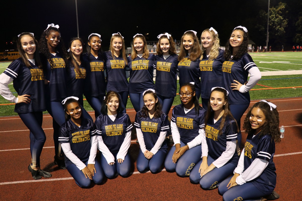 Members of the NFA Marching Band pose for a photo.