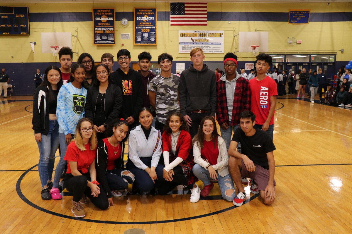 NFA Boys and Girls Track teams  pose for a photo.