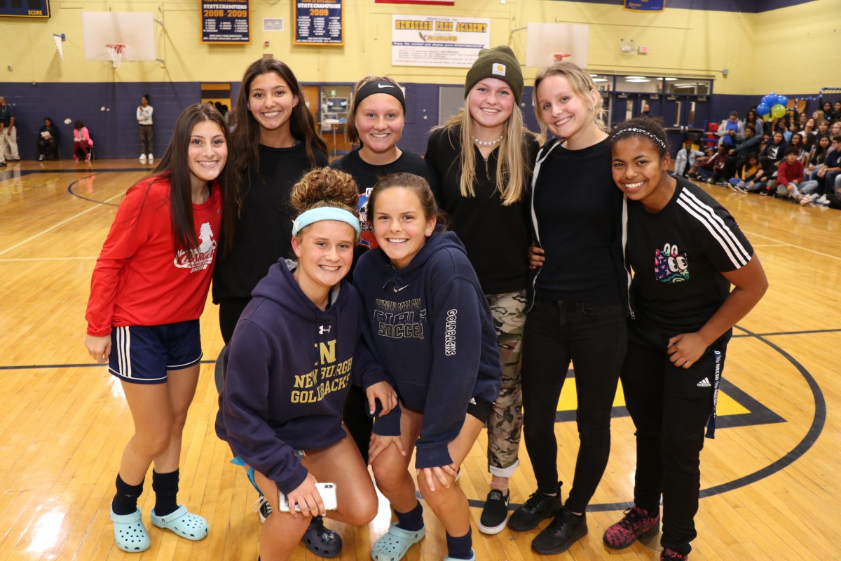 NFA Girls Soccer team poses for a photo.