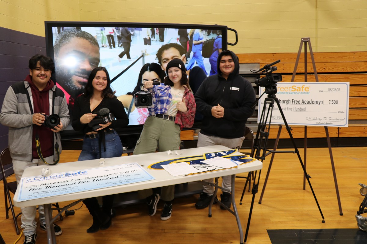 Students pose for a photo.