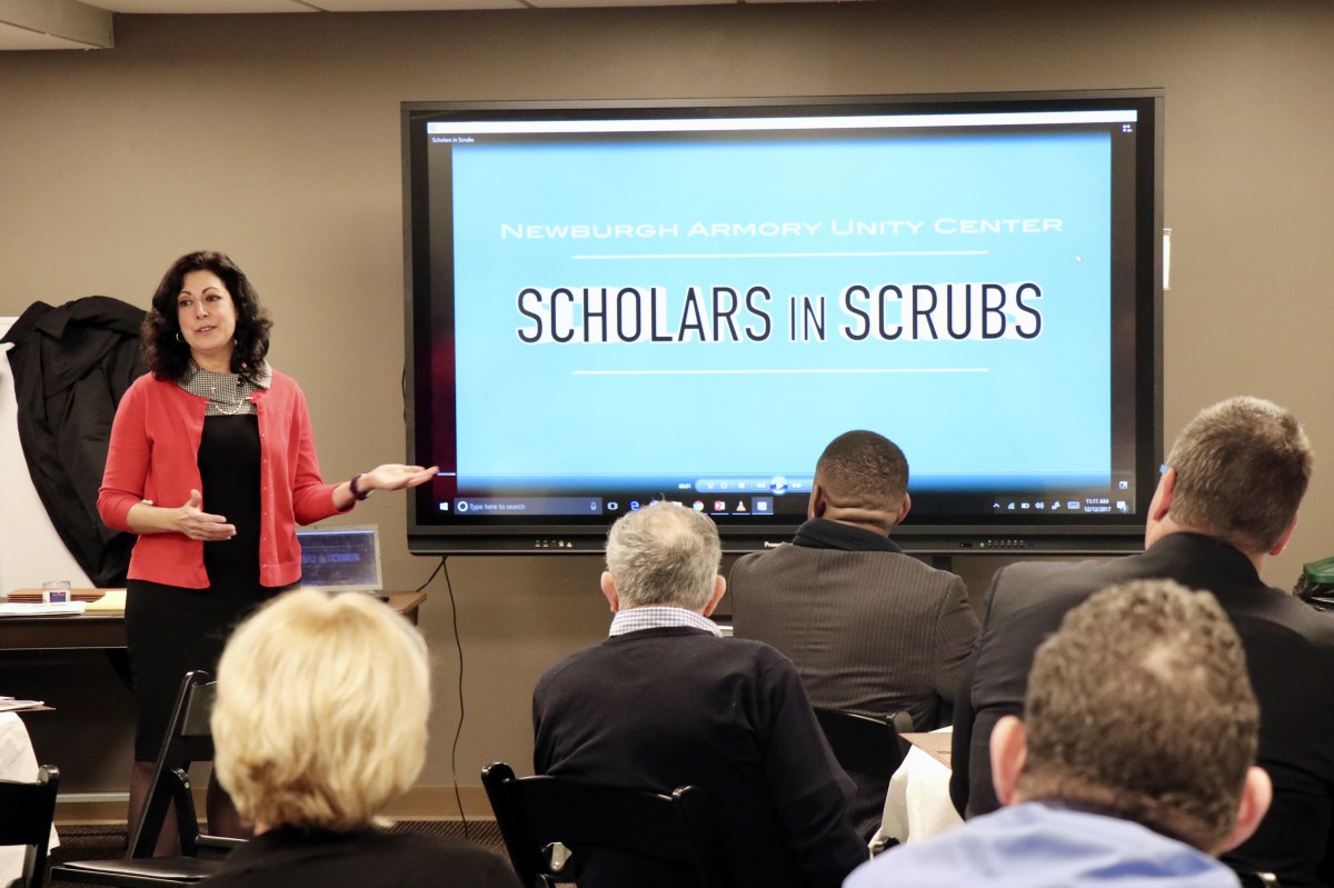 Mrs. Romano discusses Scholars in Scrubs program