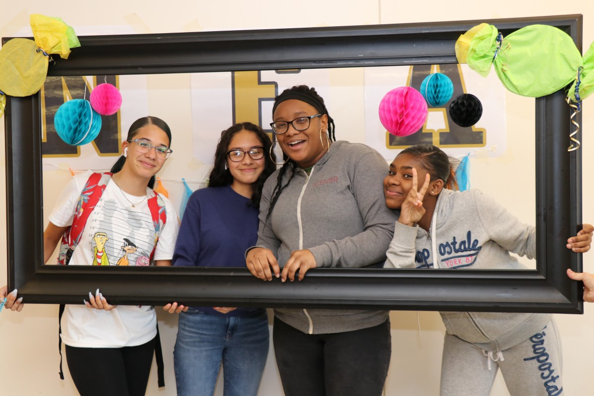 Students pose for a photo.