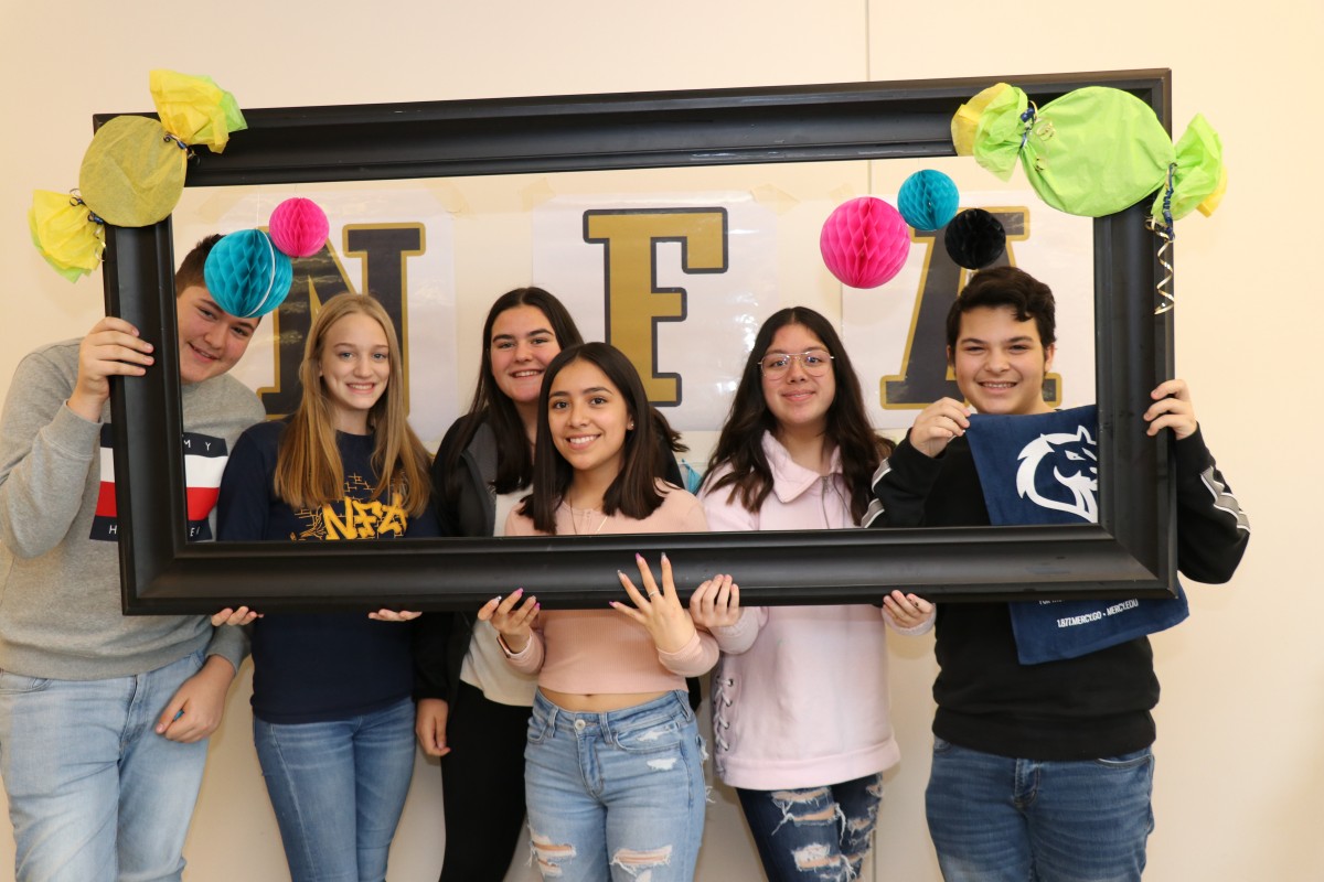 Students pose for a photo.