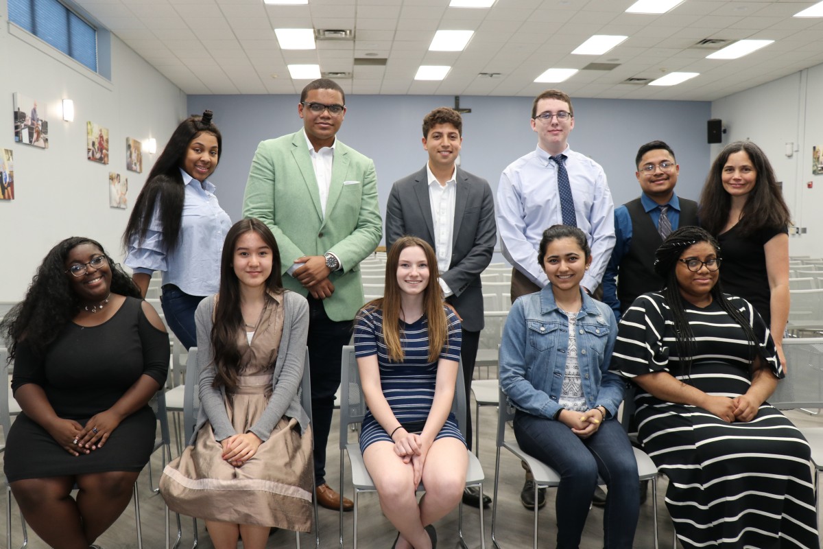 Senior speakers with advisor, Ms. Ann Hovey.