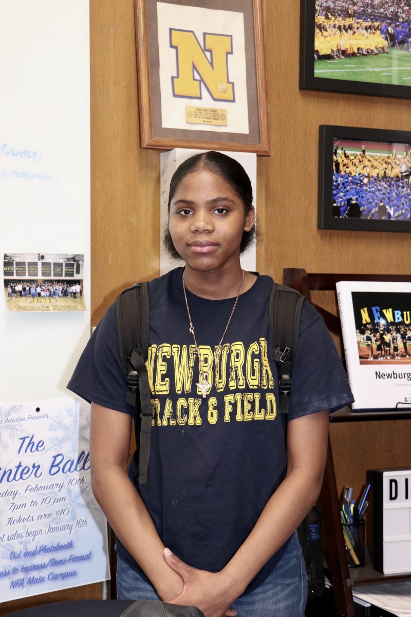 Jazmine Barnhill, 10th grade, “I think a good leader sets an example for others to follow. And they motivate them to pursue their own beliefs and values.