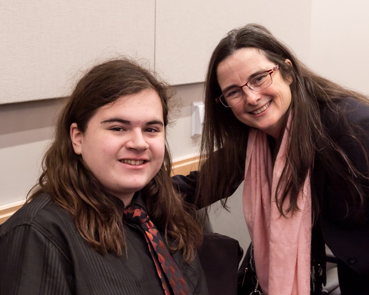 Manny Tejeda with teacher, Ms. Jillian Caci.