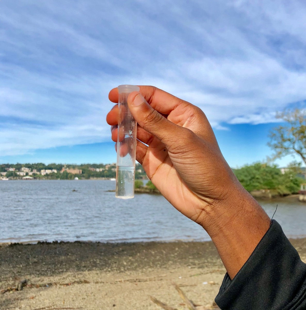 Student examining river water. Photo provided by the DEC.