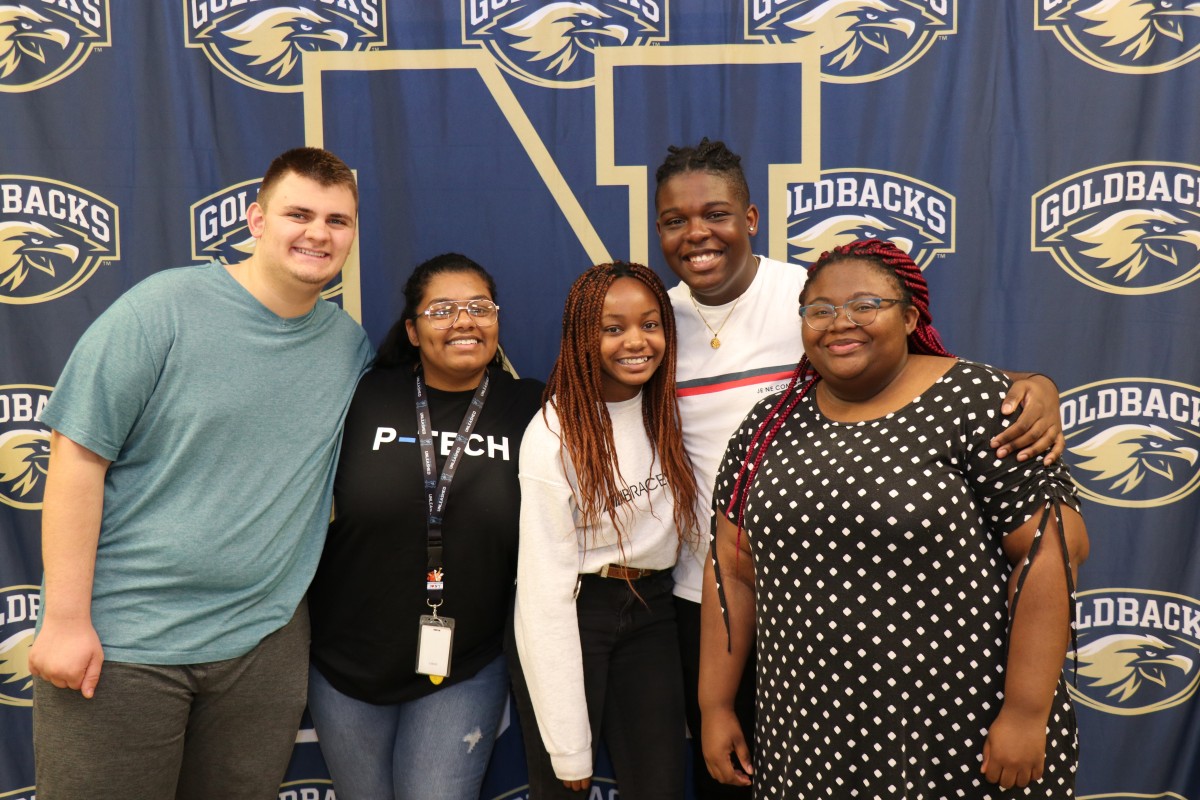 NFA P-TECH scholars pose for a photo.